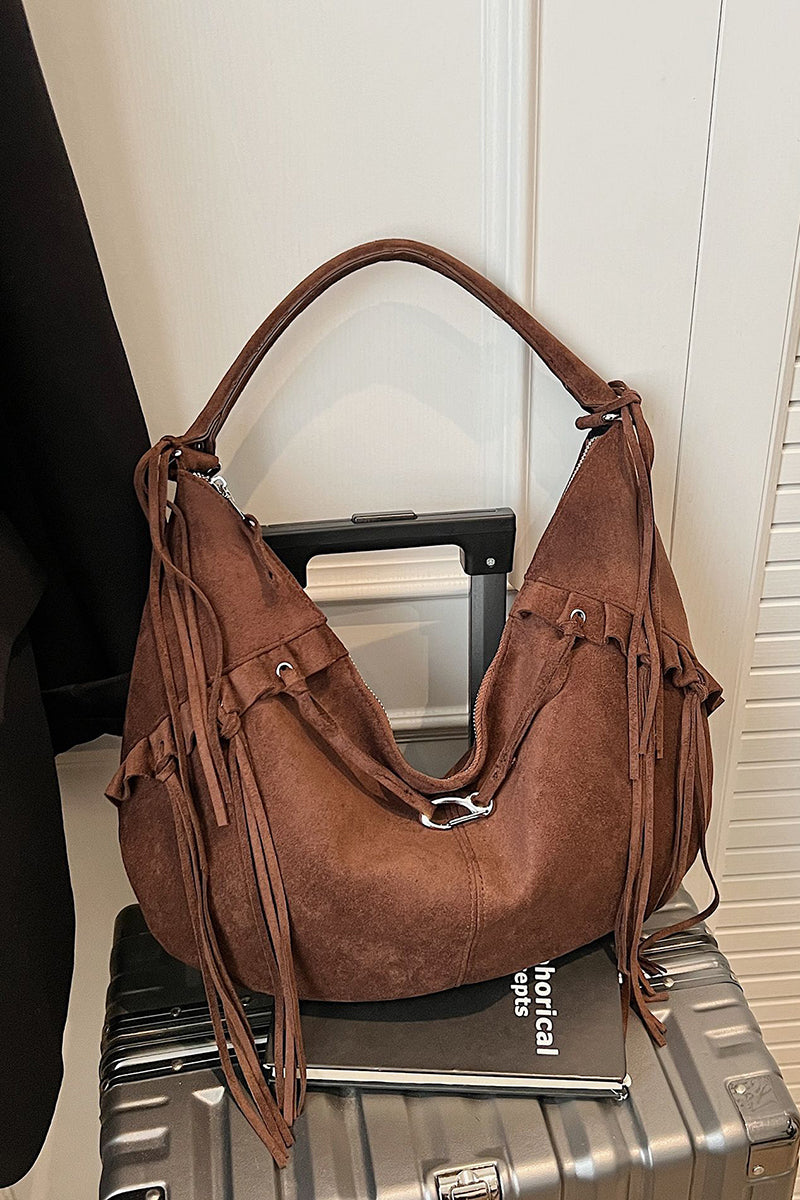 Chic Tassel Detail Hobo Bag