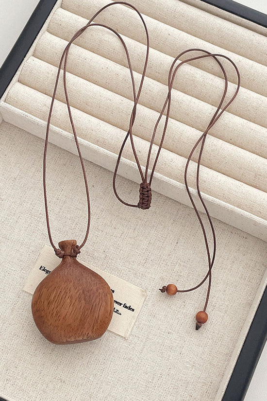Elegant Wooden Pendant Necklace