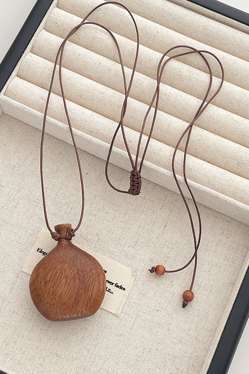Elegant Wooden Pendant Necklace