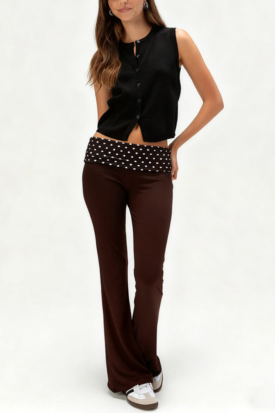 Polka Dot Waist Casual Flare Pants