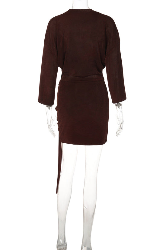 Belted Wrap Casual Dress
