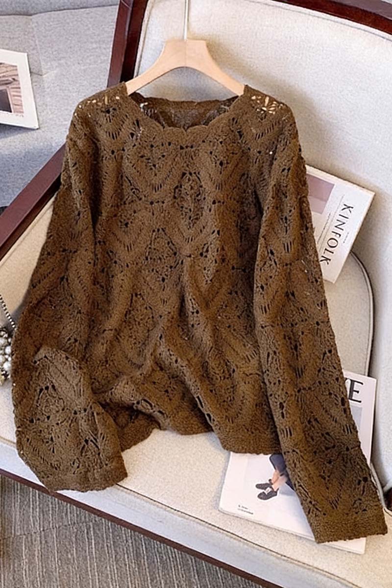 Elegant Crochet Long Sleeve Top
