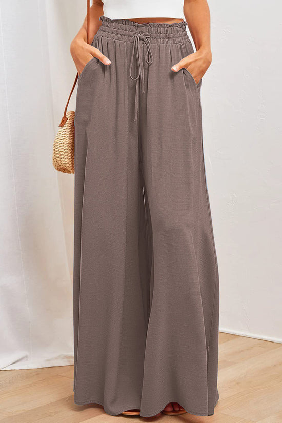 High-Waist Wide-Leg Casual Pants