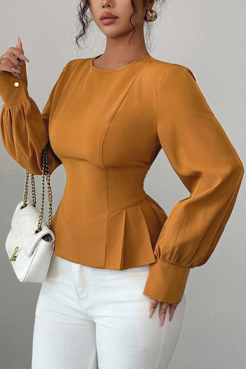 Peplum Long Sleeve Blouse