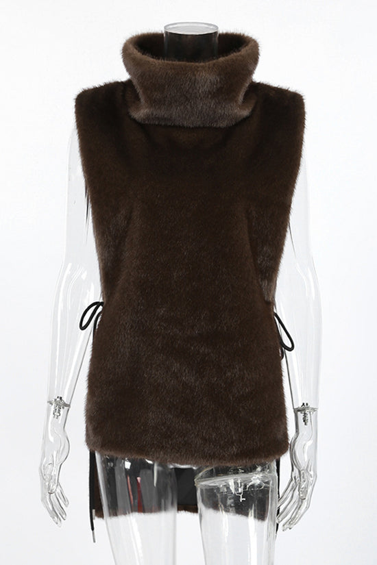 Chic High Neck Sleeveless Vest