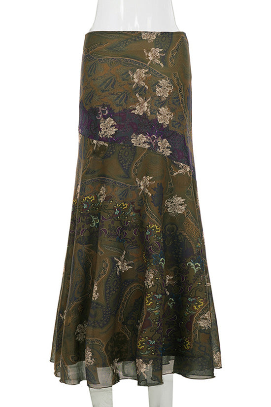 Floral Patterned Midi Skirt