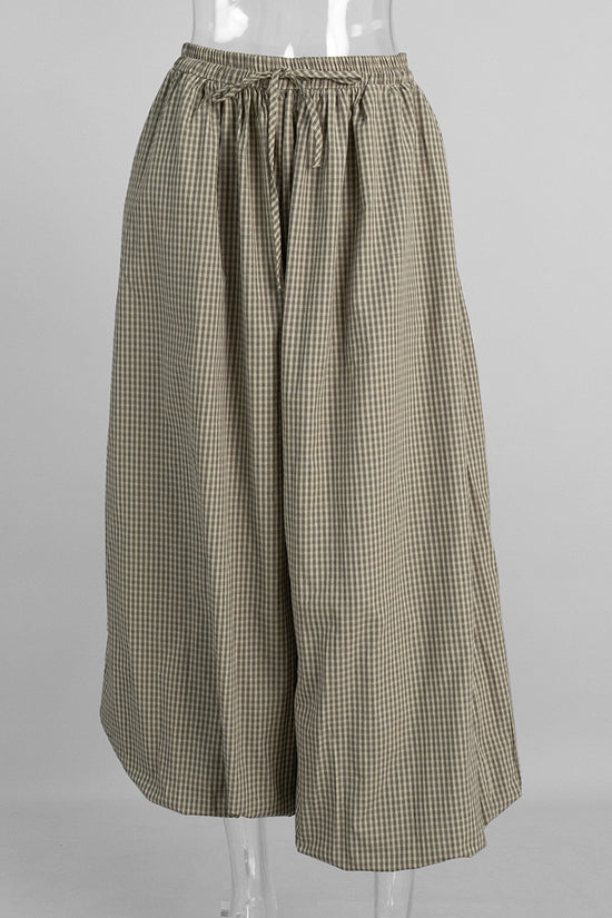 Plaid Wide-Leg Casual Pants