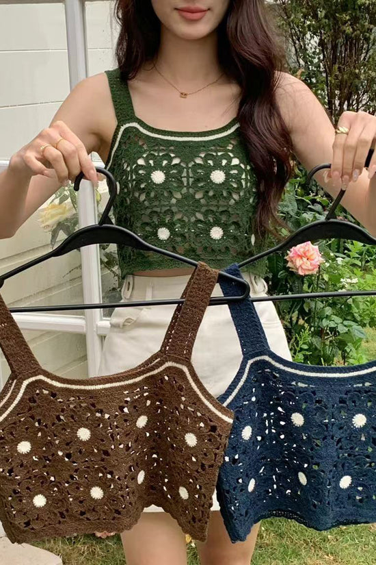 Floral Crochet Applique Tank Top