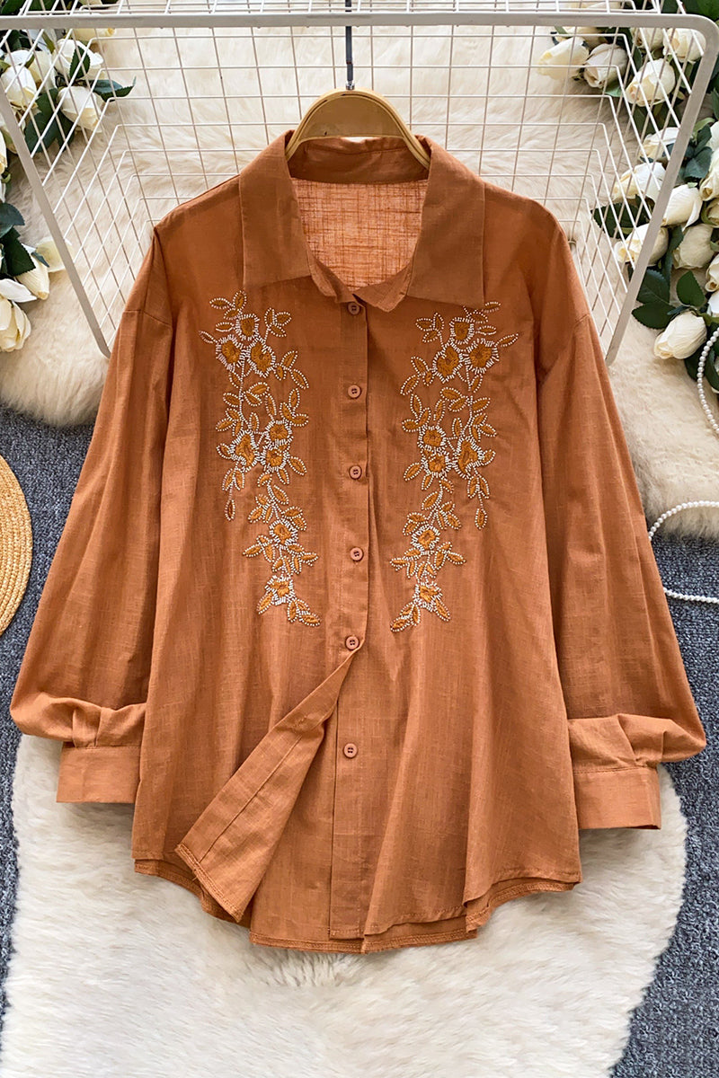 Floral Pattern Button-Up Shirt
