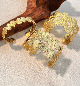 Leaf Motif Gold-Tone Bracelet