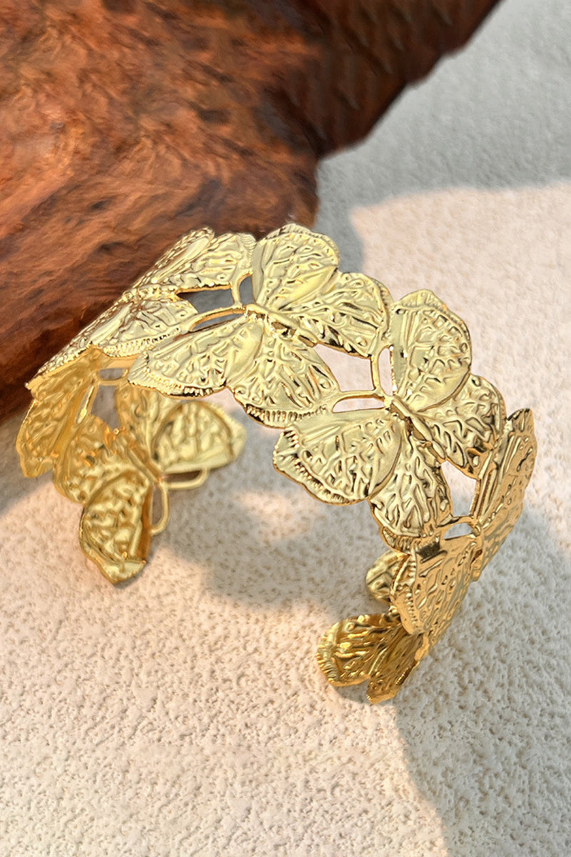 Leaf Motif Gold-Tone Bracelet