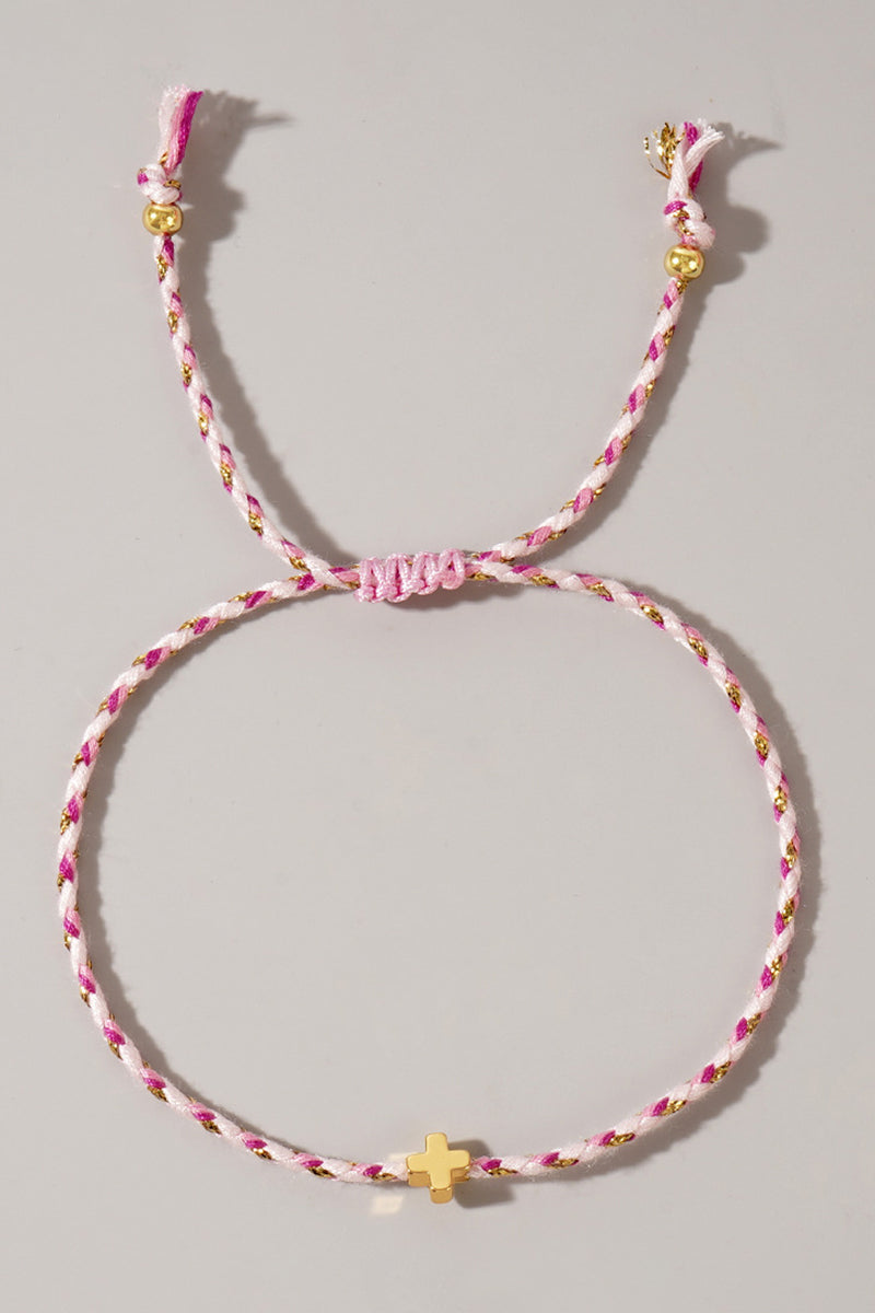 Minimalist Braided Cross Bracelet