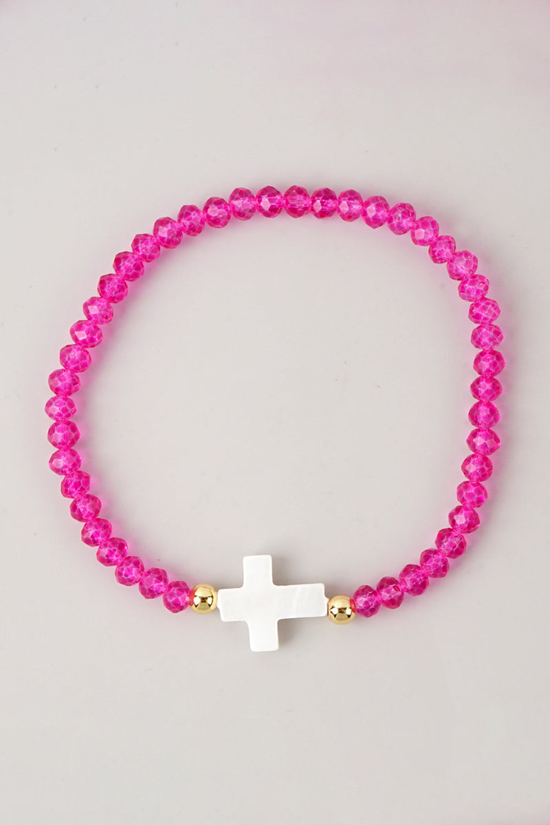 Elegant Beaded Cross Bracelet