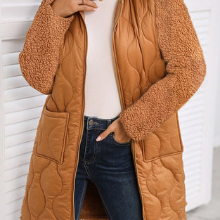 Quilted Longline Hooded Jacket