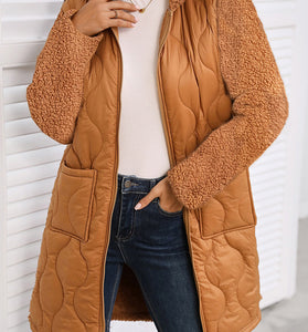 Quilted Longline Hooded Jacket