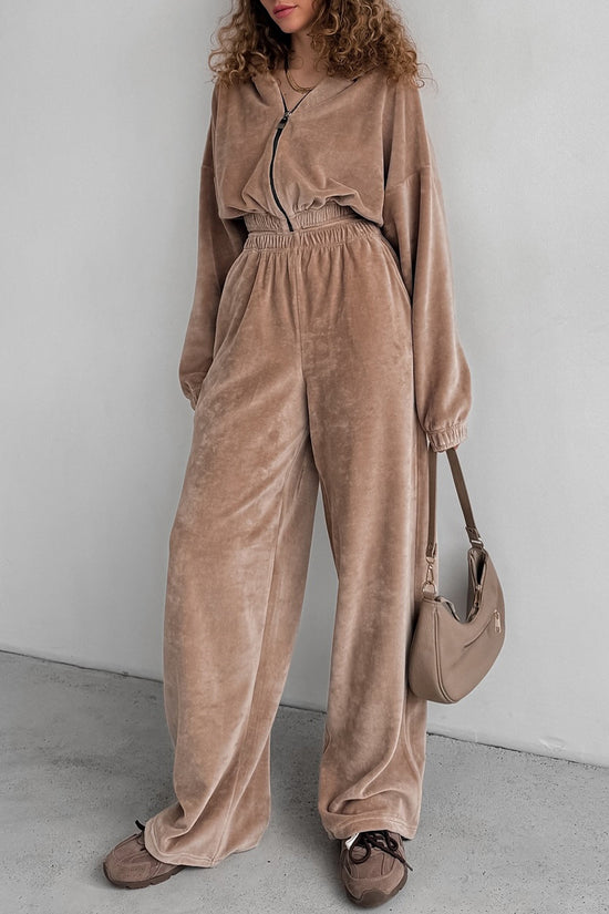 Cozy Hooded Zip-Up Activewear Set