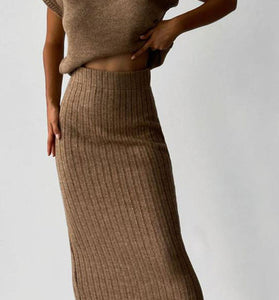 Ribbed Knit Skirt Set