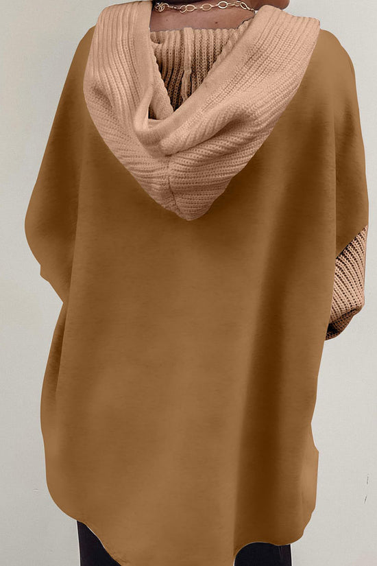 Trendy Button-Up Hoodie Sweatshirt