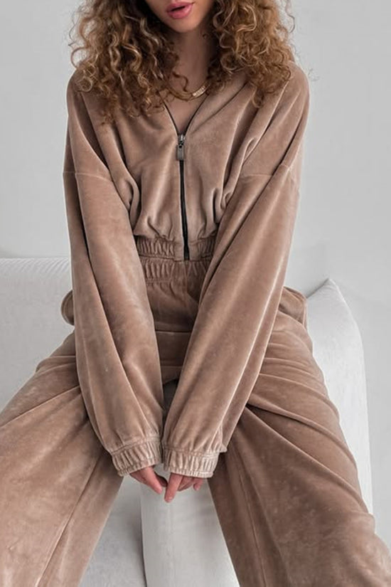 Cozy Hooded Zip-Up Activewear Set