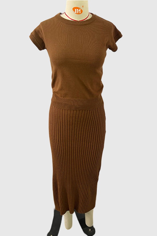 Ribbed Knit Skirt Set