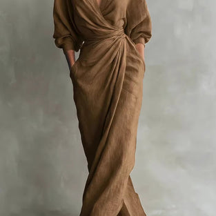 Elegant Draped Casual Maxi Dress