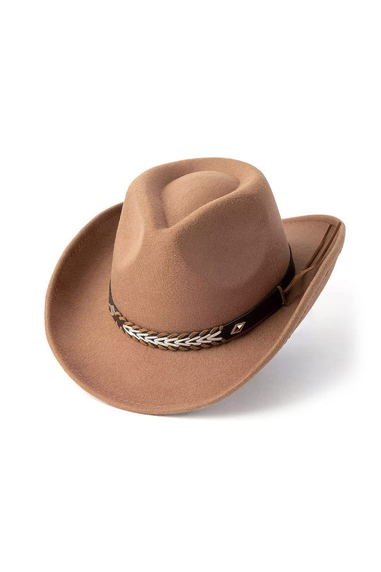 Western Style Braided Band Cowboy Hat