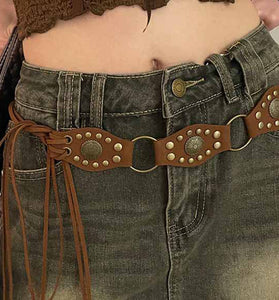 Chic Bohemian Belt with Eyelet Details