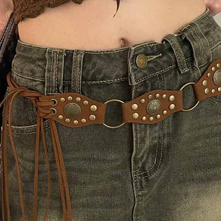 Chic Bohemian Belt with Eyelet Details