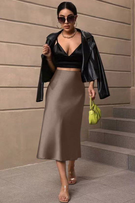 Elegant Midi A-Line Skirt