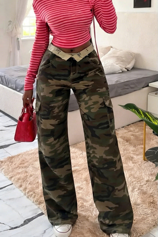 Camo Straight Cargo Jeans
