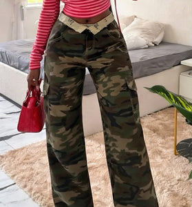 Camo Straight Cargo Jeans