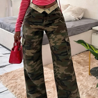 Camo Straight Cargo Jeans