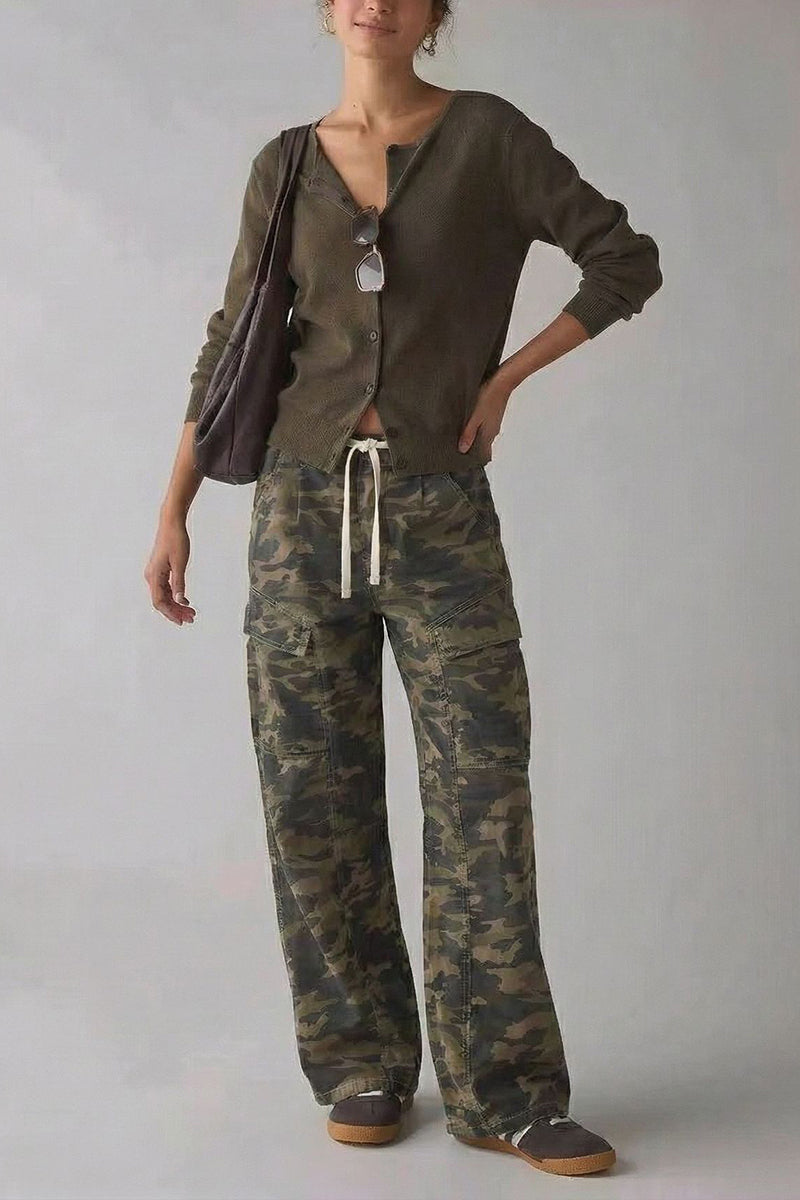 Cargo Pocket Straight Jeans