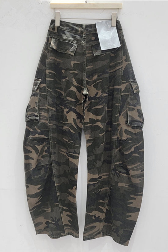 Embellished Cargo Barrel Jeans