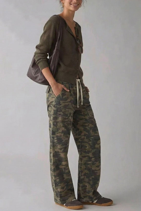 Cargo Pocket Straight Jeans