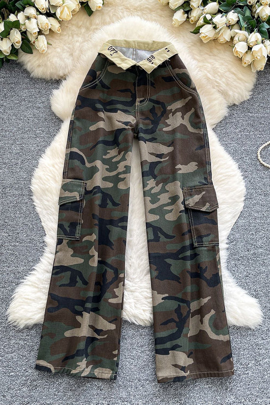 Camo Straight Cargo Jeans