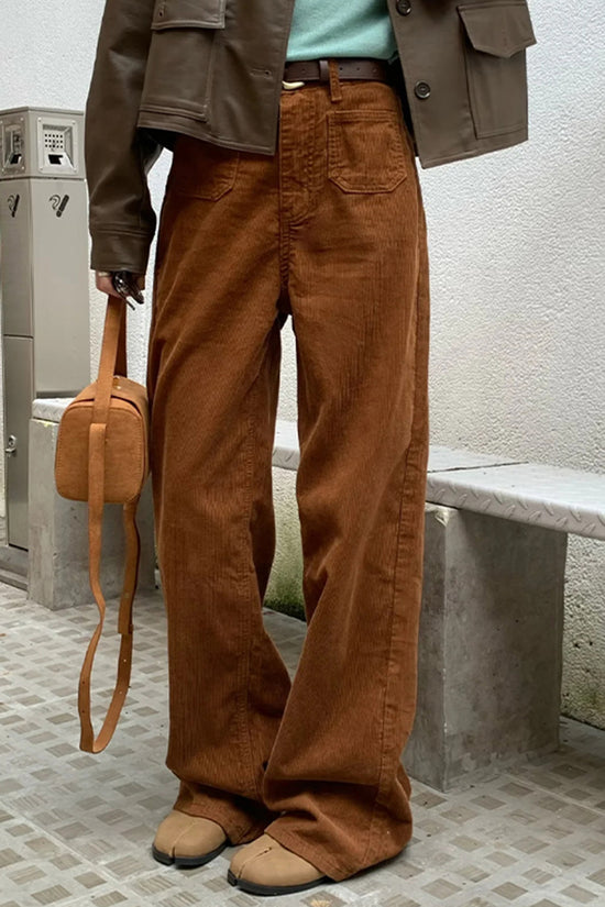 Wide-Leg High Waist Casual Pants