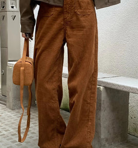 Wide-Leg High Waist Casual Pants