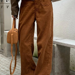 Wide-Leg High Waist Casual Pants
