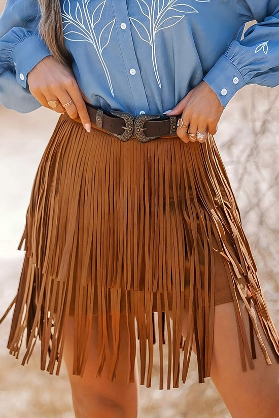 Fringe Mini Skirt