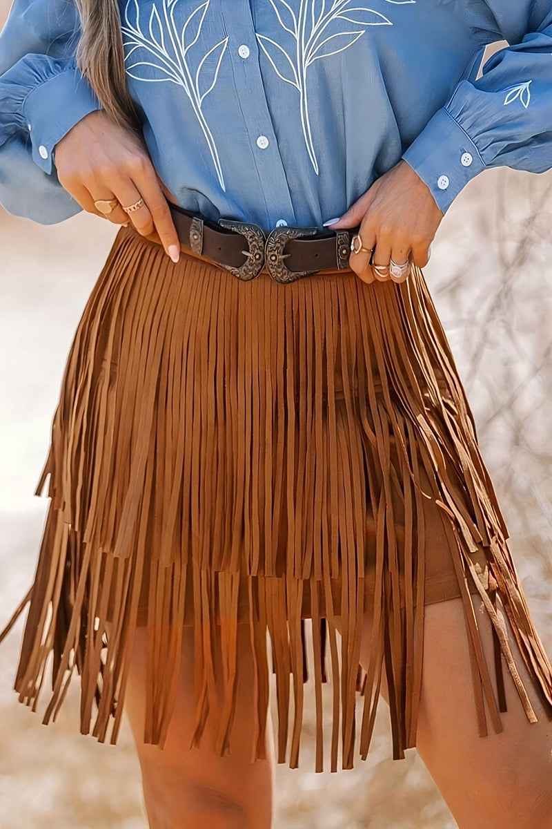 Fringe Mini Skirt
