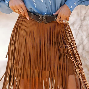Fringe Mini Skirt