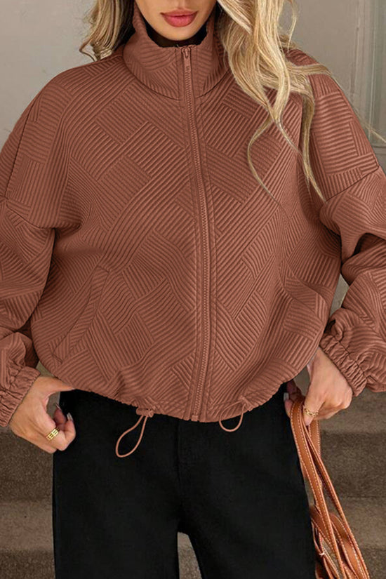 Chic Textured Zip-Up Jacket