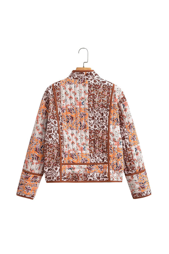 Patchwork Floral Print Quilted Jacket