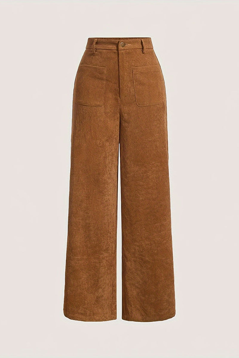 Wide-Leg High Waist Casual Pants