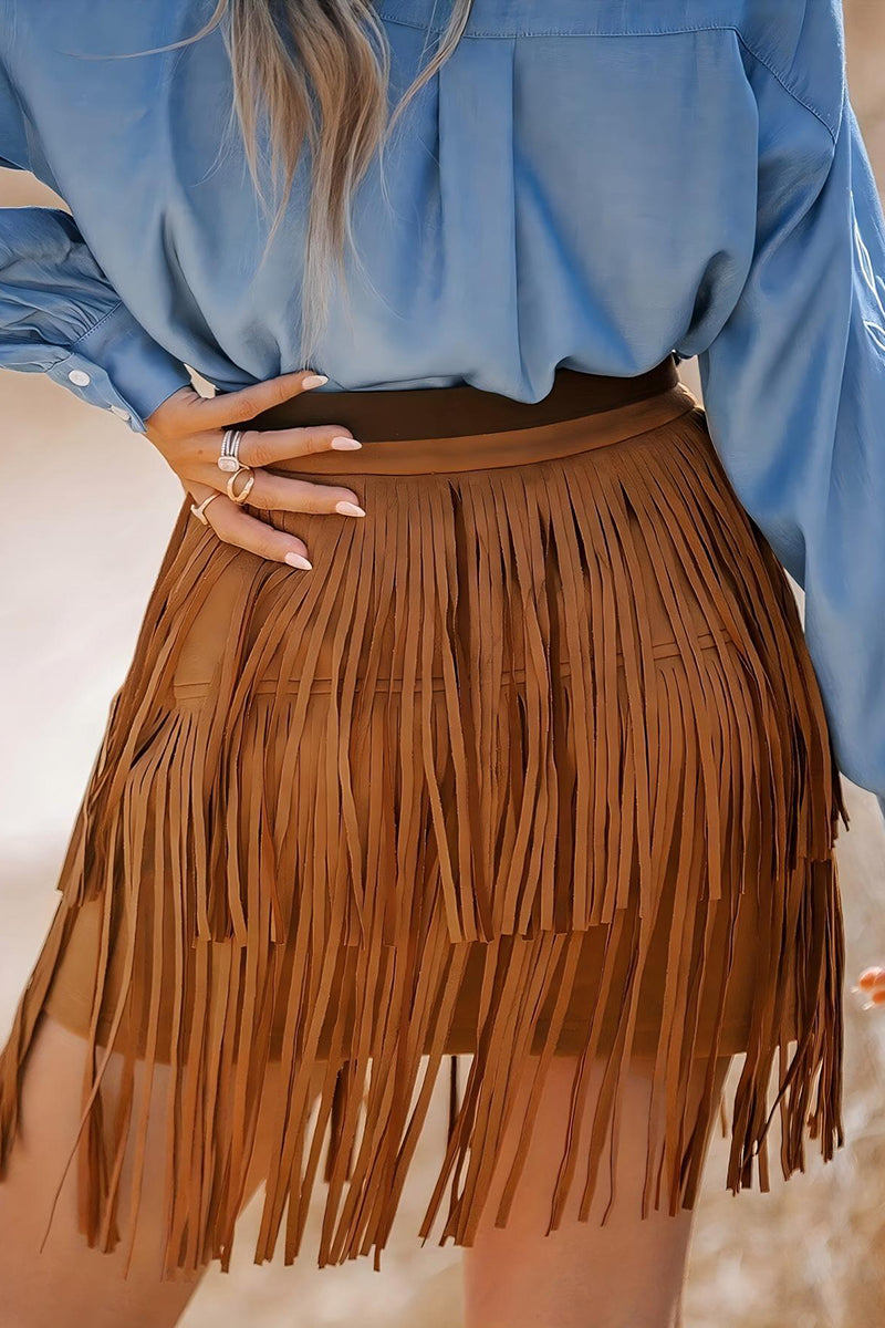 Fringe Mini Skirt