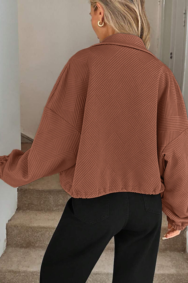 Chic Textured Zip-Up Jacket