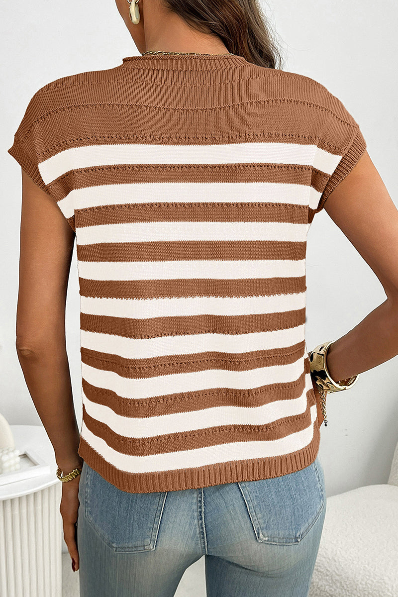 Striped Sleeveless Sweater Vest