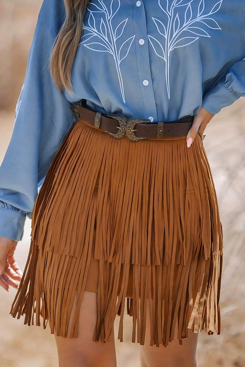 Fringe Mini Skirt