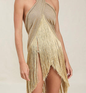 Fringe Tie Waist Wrap Tank Top